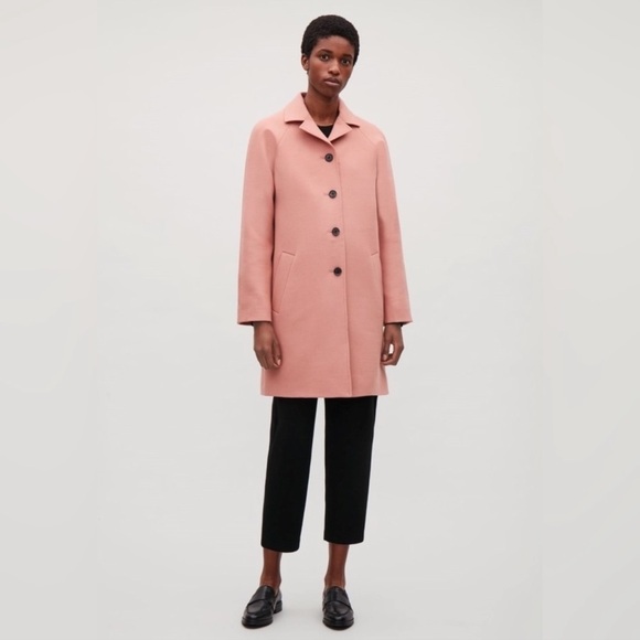 COS Wool Car coat Size 6 in Blush (muted) Pink - Picture 3 of 15